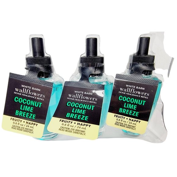 Bath & Body Works Other - 3 Bath & Body Works White Barn COCONUT LIME BREEZE Wallflower Refill Bulbs NEW